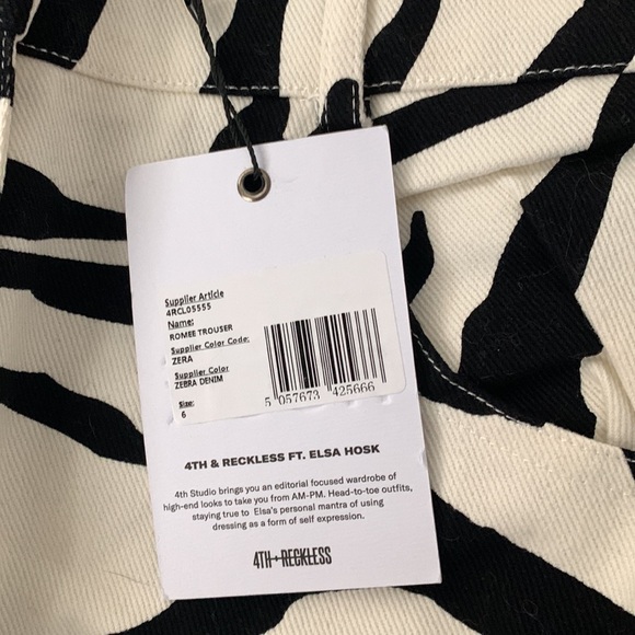 4th reckless Elsa hosk romee trouser in zebra - Picture 6 of 9